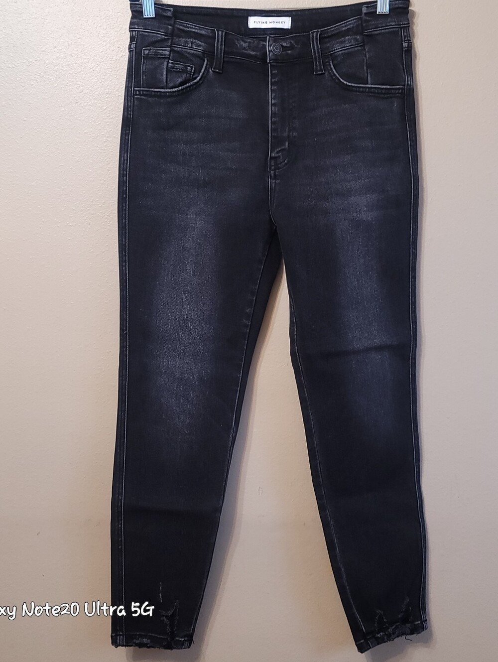 Flying Monkey Beautifully High Rise Skinny Cropped Raw Hem Jeans 30